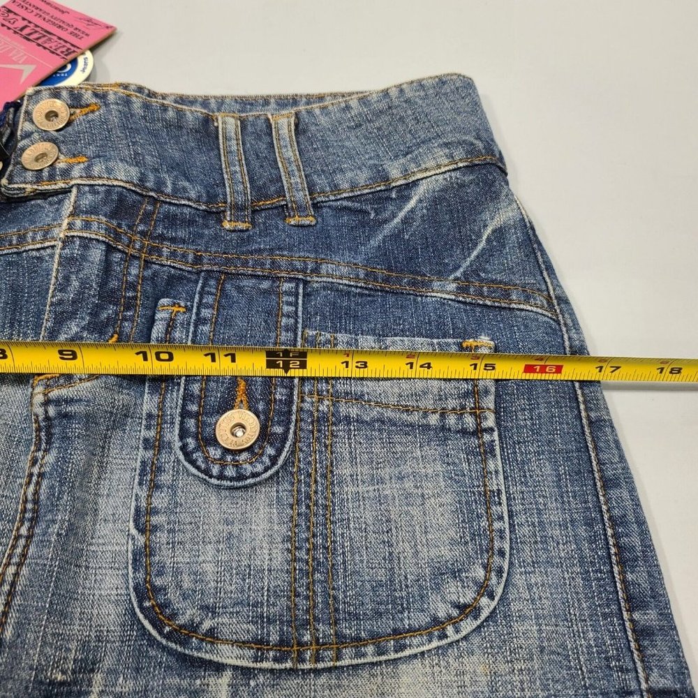 VIA DUTTUS 11.5" Brazilian Denim Blue Jean Skirt Womens Size 0 NWT - Picture 11 of 11
